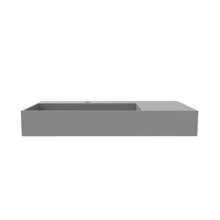 Castello Usa Juniper 36” Left Basin Solid Surface Wall-Mounted Bathroom Sink in Gray CB-GM-2056-L-G